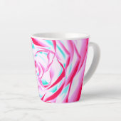 Fuchsia et Aqua Floral Design Latte Mug (Angle droit)