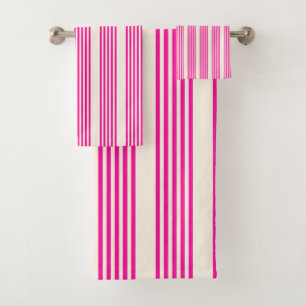 Fuchsia et beige cinq rayures motif