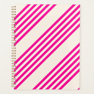Fuchsia et beige cinq rayures motif