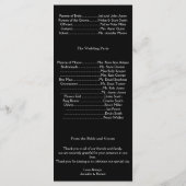 Fuchsia et Black Floral Filigree Wedding Programme (Dos)