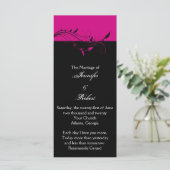 Fuchsia et Black Floral Filigree Wedding Programme (Debout devant)