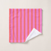 Fuchsia et corail vivant cinq bandes motif (Gant de toilette)