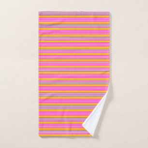Fuchsia et jaune cinq bandes motif