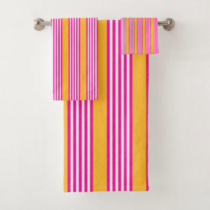 Fuchsia et jaune cinq bandes motif
