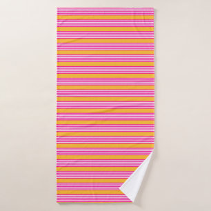 Fuchsia et jaune cinq bandes motif