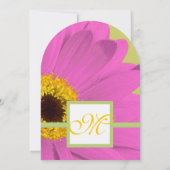 Fuchsia et Lime Gerber Daisy Faire-part de mariage (Dos)