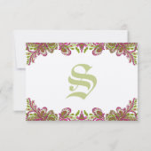 Fuchsia et Lime Paisley Faire-part de mariage (Dos)