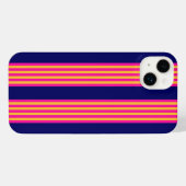 Fuchsia et rayures jaunes avec bleu marine (Verso Horizontal)