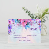 Fuchsia et Violet Vibrant Faire-part de Mariage à (Debout devant)