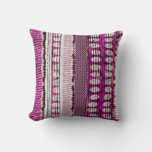 Fuchsia Etnische Rand Abstract Kussen
