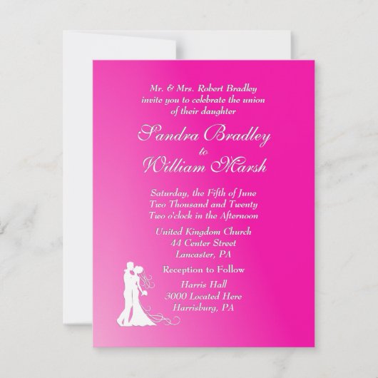 Fuchsia Faire-part de mariage (Devant)