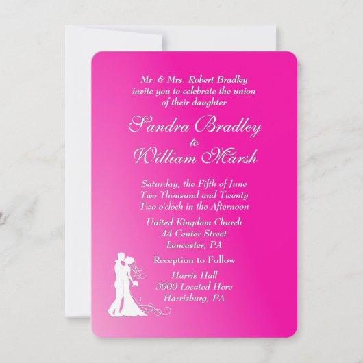 Fuchsia Faire-part de mariage (Devant)