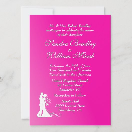 Fuchsia Faire-part de mariage (Devant)