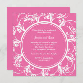 Fuchsia Fancy Floral Rehearsal Dîner Invitation (Devant / Derrière)
