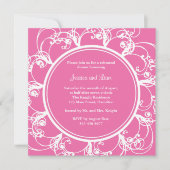 Fuchsia Fancy Floral Rehearsal Dîner Invitation (Devant)