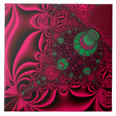 Fuchsia Fantasy Fractal Tegeltje (Voorkant)