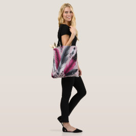 Fuchsia Feather Canvas tas – Chic & Functioneel