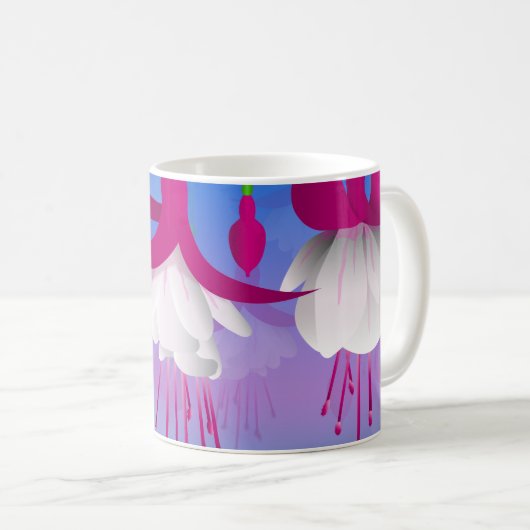 Fuchsia Fleurs Café Mug (Devant droit)