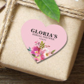 Fuchsia Floral  Baby Shower  Autocollant en forme 