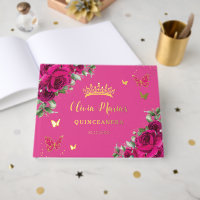 Fuchsia Floral Or Quinceanera Anniversaire Douce 1