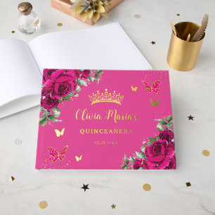 Fuchsia Floral Or Quinceanera Anniversaire Douce 1
