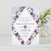 Fuchsia Floral Wedding Couples Shower Kaart (Staand voorkant)