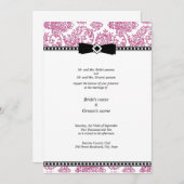 Fuchsia Floral Wedding Invitation Kaart (Voorkant / Achterkant)