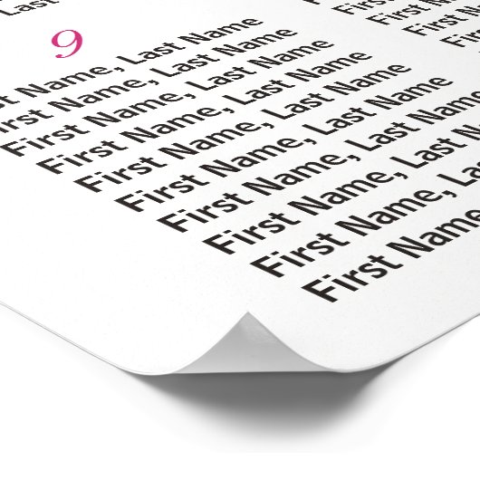 Fuchsia florale 12 Tables Mariage Tableau de siège (Coin)