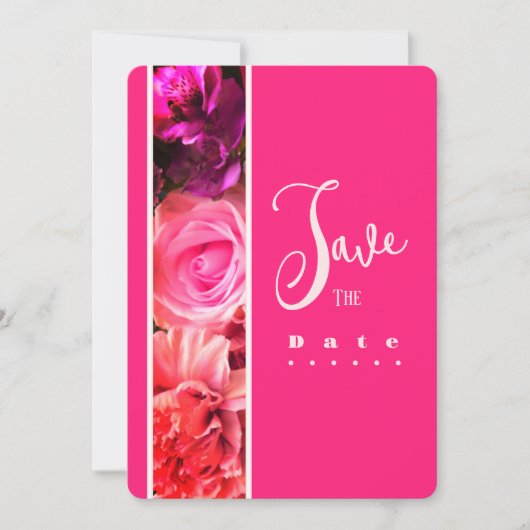 Fuchsia Florals Birthday Party Invitation Kaart (Voorkant)