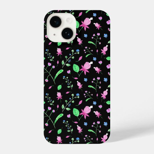 Fuchsia Florals iPhone Hoesje (Achterkant)