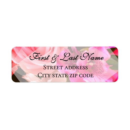 Fuchsia Florals Mailing Label (Voorkant)