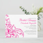 Fuchsia Flourdir Invitations de douche nuptiale (Debout devant)