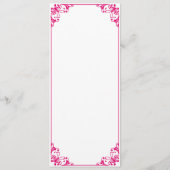 Fuchsia Flourish Wedding Dinner Menu Cards (Achterkant)