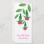 Fuchsia Flower Luxury Save the Date Uitnodiging (Voorkant)