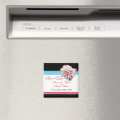 Fuchsia Flower Pink & Aqua Save the Date Magnet (In Situ (Lave-vaisselle))