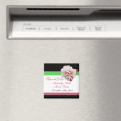 Fuchsia Flower Pink & Green Save the Date Magnet Magneet (Insitu (Vaatwasser))