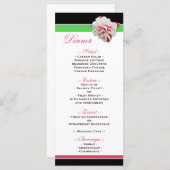 Fuchsia Flower Pink & Green Wedding Reception Menu (Devant / Derrière)