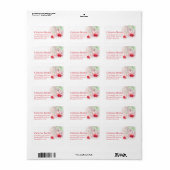 Fuchsia flower red wedding reply address label (Full Sheet)