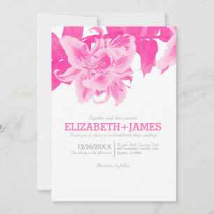 Fuchsia Flower Wedding Invitations Kaart