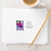 Fuchsia Flowers in Waterverf Adres Etiket (Insitu)