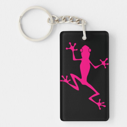 Fuchsia frog sleutelhanger (Voorkant)
