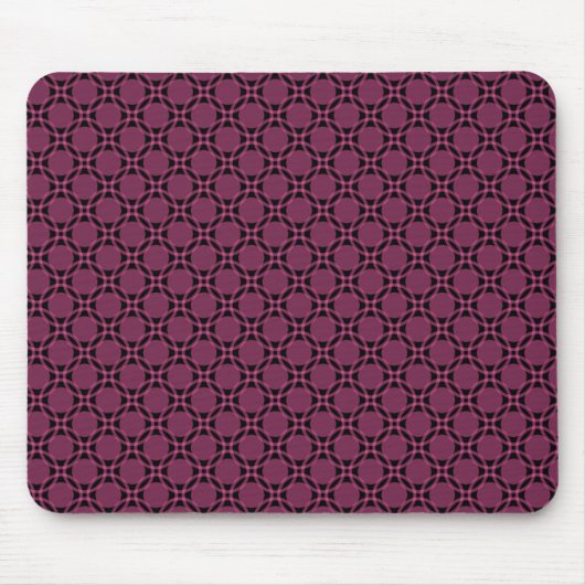 Fuchsia Funky Circles Mousepad Muismat (Voorkant)