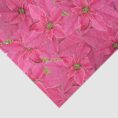 Fuchsia gekleurde poinsettias, bloemenmotief tissuepapier (Detail)