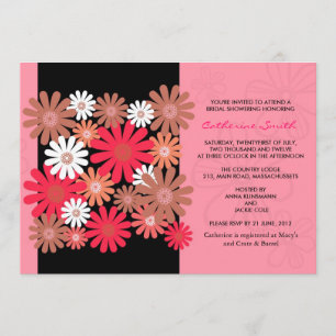 Fuchsia Gerber Daisy Bridal Shower Kaart