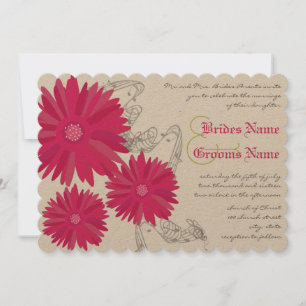 Fuchsia Gerber Daisy Faire-part de mariage
