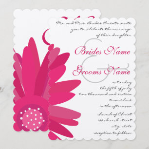 Fuchsia Gerber Daisy Faire-part de mariage