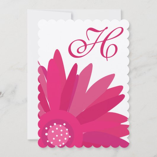 Fuchsia Gerber Daisy Faire-part de mariage (Dos)