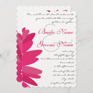 Fuchsia Gerber Daisy Faire-part de mariage