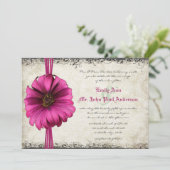 Fuchsia Gerber Daisy Invitation de Mariage (Debout devant)