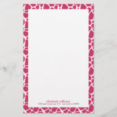 Fuchsia Giraffe Pattern Briefpapier (Voorkant)